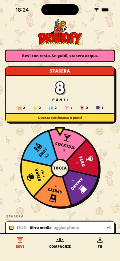 La ruota dei drink